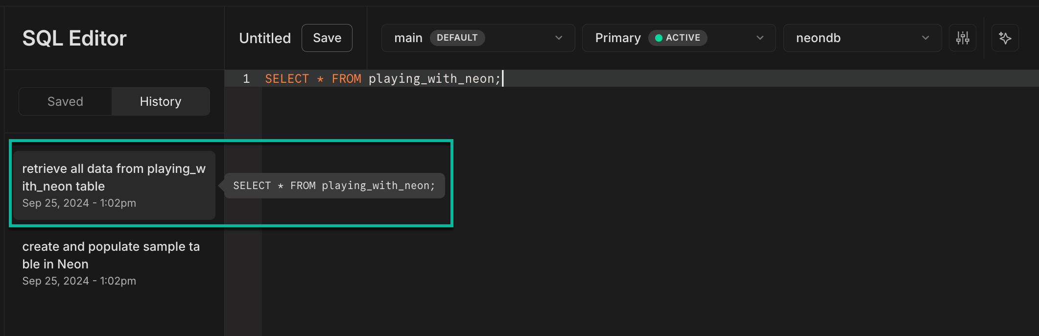 AI-generated query names